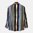 thumbnail image 4 of Chemise à Manches Longues pour Homme Mode Homme Automne Hiver Poche Latérale Simple Col Montant Chemise à Manches Longues Rayée Haut, 4 of 9