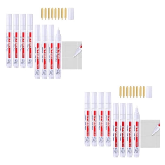 maskred 8pcs/set Easy-to Tile Seam Marker Tile Grout Like Pro Powerful Functions Marker Grout Pen white 2Set