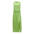 thumbnail image 4 of Ketyyh-chn99 Robes d'Été Grande Taille pour Femmes Robe Soleil Robes pour Femmes Robe de Plage Automne Décontractée Ample Mini-Robe Vert,TG, 4 of 5