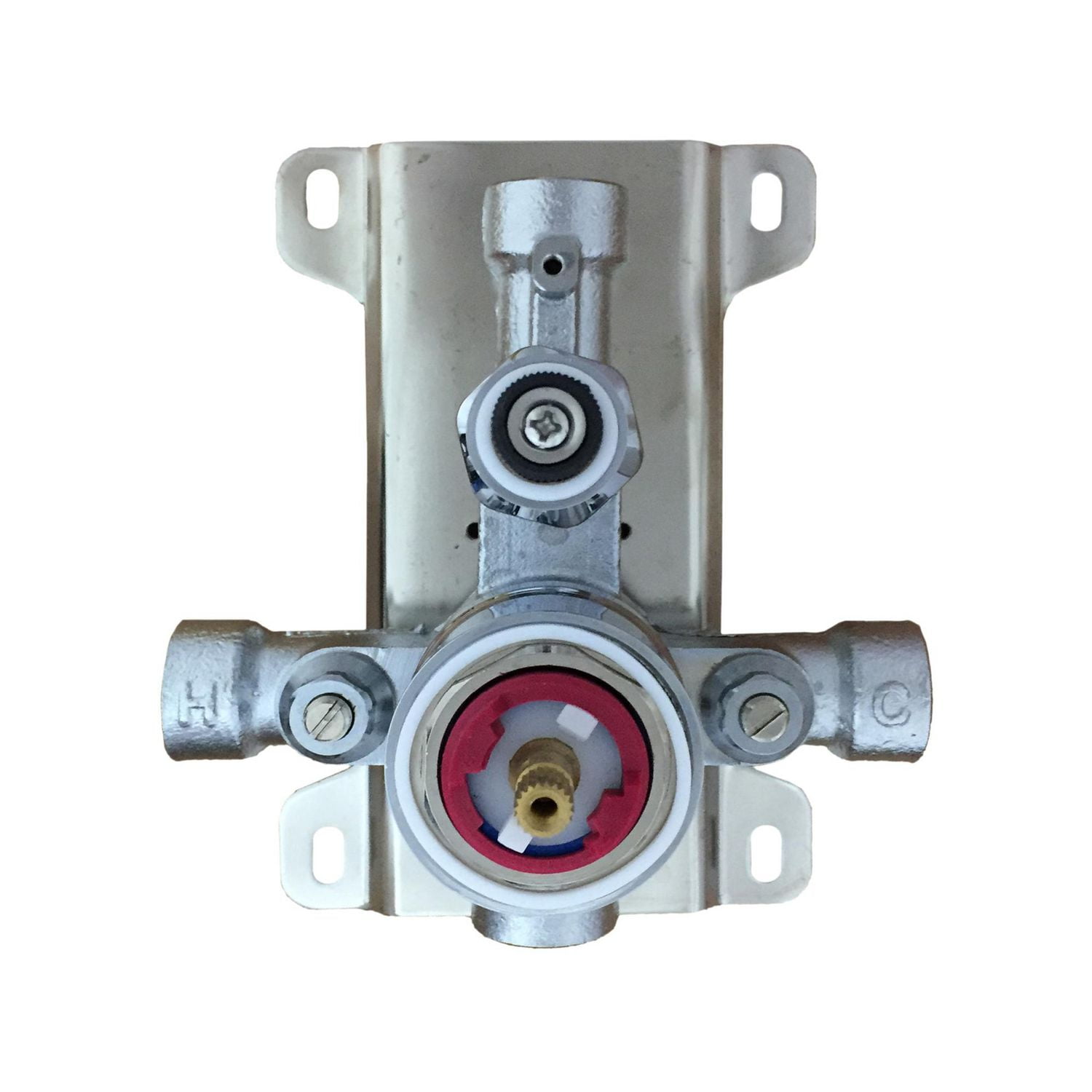 Robinet de bain-douche à pression équilibrée avec inverseur 3 voie carré akuaplus(MD), douche à main aimantée 3 réglages avec pommeau et bec de bain fini chrome