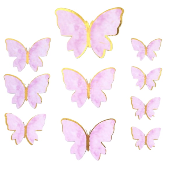Cake Toppers 3D Butterfly 10PCS Decorative Cupcake Picks Cake Decoration Sticks
