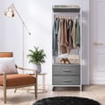 thumbnail image 1 of Clothing Rack with 2 Drawers - Tall Closet Stand Dresser for Bedroom, 1 of 3