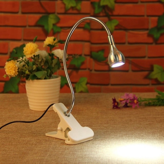 Qonioi Lampe de Table Flexible à DEL USB, Lampe Pince de Bureau pour Lit, Étude, Lecture, Éclairage Multi-Angle pour Ordinateur Portable PC Clavier