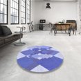 thumbnail image 4 of Ahgly Company Machine Washable Indoor Rectangle Transitional Blue Angel Blue Area Rugs, 2' x 5', 4 of 7