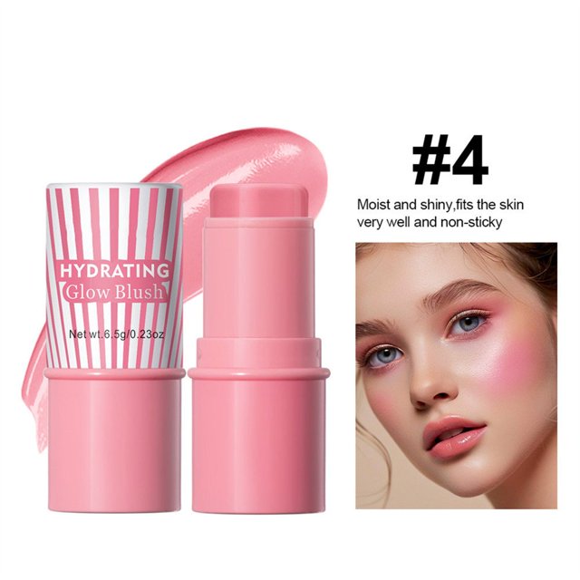 LNGOOR Blush Brush Liquid Powder Blusher Long Lasting Powder Blusher Silky Powder Blusher Stick Soft Cheeks Powder Blusher Natural Makeup Makeup A