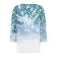 thumbnail image 4 of Ailaofu Hauts à Manches 3/4 pour Femmes, T-Shirts Décontractés Col Henley, Tee-Shirt à Manches 3/4, 4 of 5