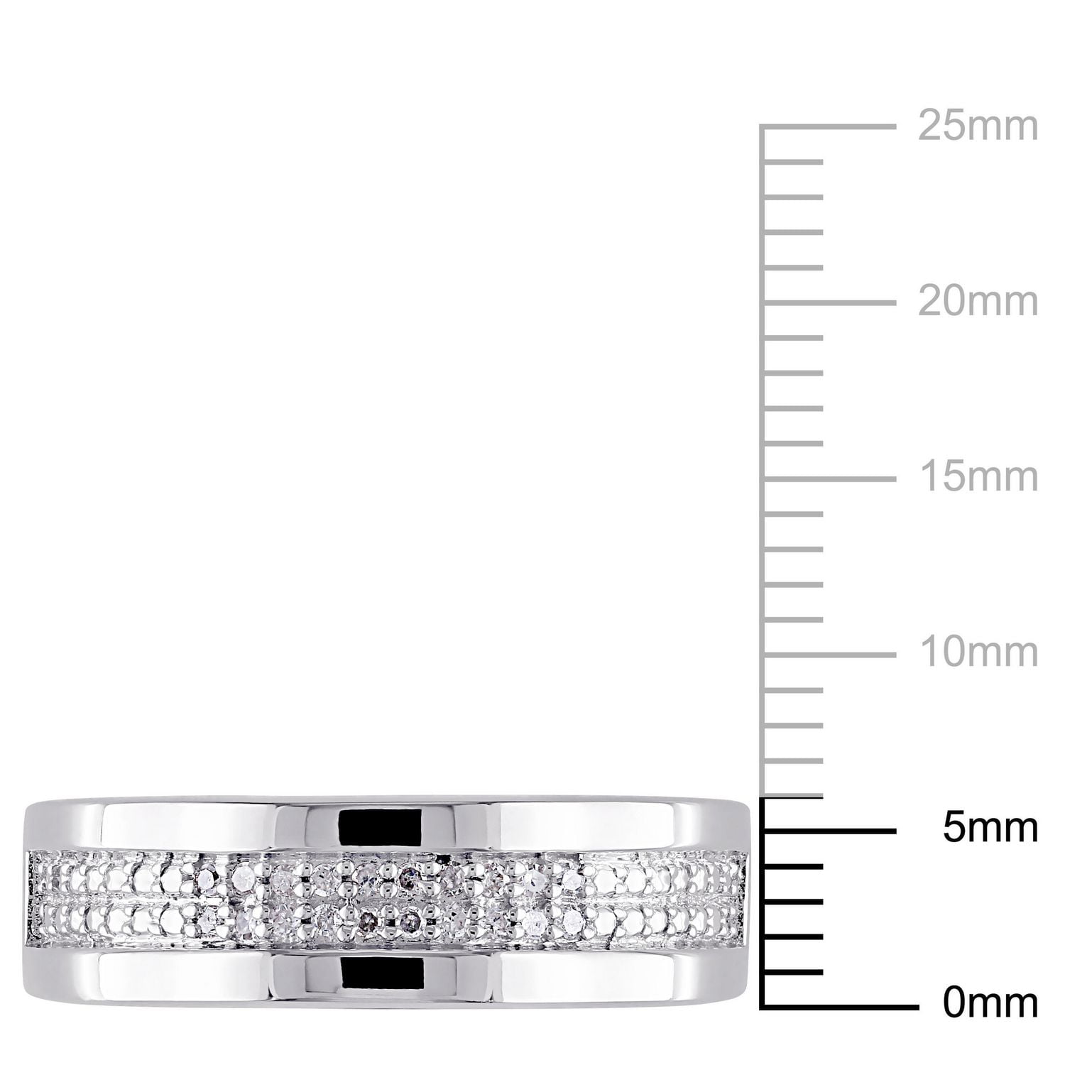 Bague pour homme Miabella avec diamants 1/10 CT poids total en argent sterling