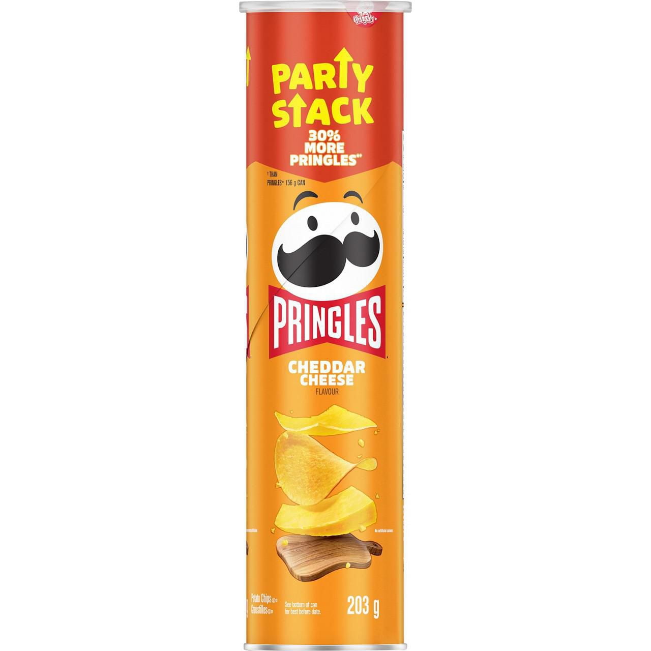 Pringles Potato Chips Cheddar Cheese Flavour Party Stack 203 g