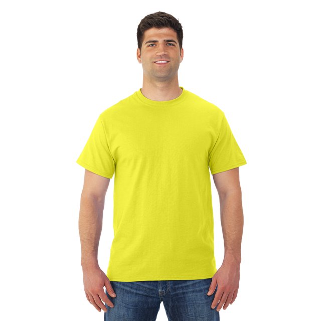Jerzees Mens DRI-POWER Active Short Sleeve Crew T-Shirt, 5X, Neon Yellow