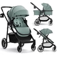 thumbnail image 1 of INFANS Poussette pour Bébé 2 en 1, Poussette Haute et Nacelle Réversible, Poussette Pliable avec Capote Réglable, Porte-Gobelet, Panier de Rangement, Roues à Suspension (Verte), 1 of 9