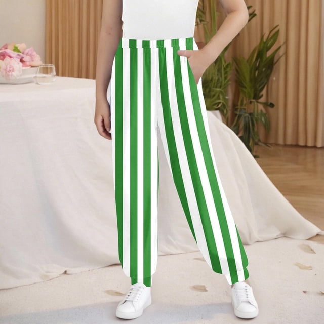 Cowsor Girls Graphic Print Sweatpants Athletic Drawstring Joggers Cute Track Pants with Pockets for Kids