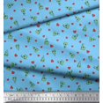 thumbnail image 2 of Soimoi Polyester Crepe Fabric Heart & Pizza Slice Food Print Sewing Fabric Yard 52 Inch Wide, 2 of 3