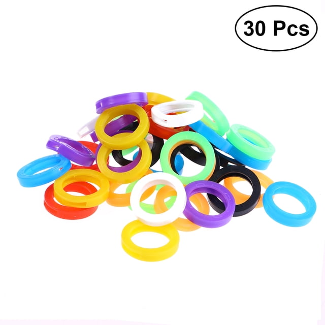 30 Pcs Capuchons de Clés Colorés en Silicone, Étiquettes de Clés Élastiques, Anneaux de Codage (Couleur Mixte)