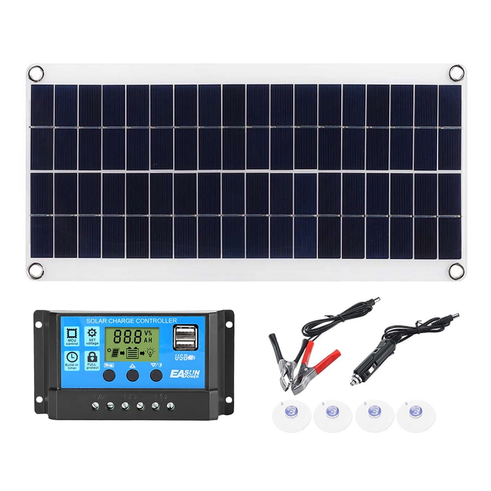 Yeacher Dual USB Solar Panel & Controller Portable Solar Cell with Battery Intelligent Regulator Waterproof Solar Battery Chargers USB Solar Panel Power Bank For Phone Car Outdoor Camping LED L