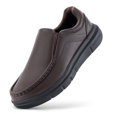 FitVille Chaussures Habillées à Enfiler Extra Larges pour Hommes Mocassins en Cuir Chaussures d'Affaires Décontractées pour Hommes