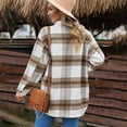 thumbnail image 5 of Yuyuzo Plaid Flannel Shirts for Women Oversized Long Sleeve Shacket Jacket Button down Blouse Tops, 5 of 5