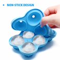 thumbnail image 3 of Blue Round Silicon Ice Cube Ball Maker Tray 6 Large Sphere Molds Bar, 3 of 6