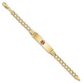 thumbnail image 2 of 14K Yellow Gold Medical Red Enamel Curb Link 5.9mm ID Bracelet, 2 of 3
