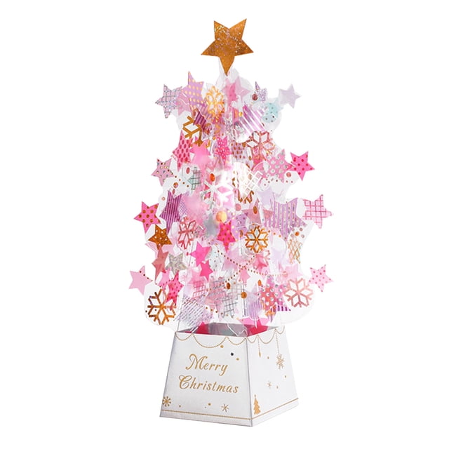 Fiogavroetic Christmas Card 3D Three-dimensional Creative Christmas Gift Crystal Christmas Tree Ornament