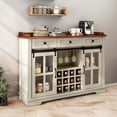 thumbnail image 1 of DEXTRUS 53" Farmhouse Kitchen Buffet Sideboard with Sliding Barn Door, Charging Station, 3 Drawers and Wine Rack, 1 of 10