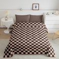 thumbnail image 1 of Erosebridal Checkered Gingham Bedding Full Comforter Set, Colorful Down Comforter, Rectangle Geometry Decor, 3-Piece, 1 of 8