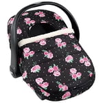 The Peanutshell Siège auto, Siège auto d'hiver, Couverture de siège de voiture Canopy Bébés filles, Floral Rose