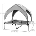 thumbnail image 3 of PawHut Lit Surélevé pour Chien, Lit de Camp Rafraîchissant avec Auvent, pour m L Gris Pâle, 3 of 10