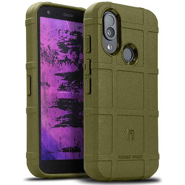 Case for CAT S62 PRO Phone, Special Ops Tactical Armor Rugged Shield Protective Cover in Olive OD Green. The case features a durable TPU material with a textured, matte finish for enhanced grip and fingerprint resistance. Designed for impact protection and shock absorption, it fits the CAT S62 PRO and CAT S62 models snugly, providing full access to all ports and recessed protection for the camera and screen.