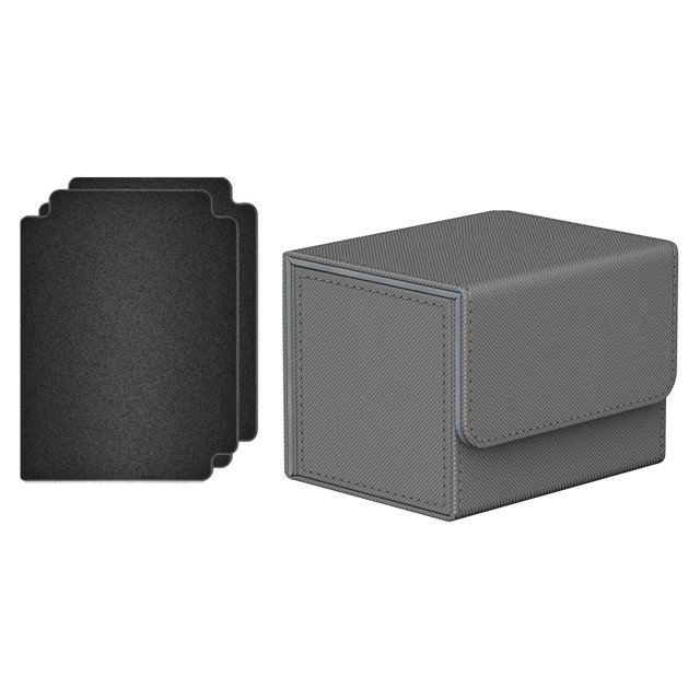 Card Deck Box with Closure Collectible Cards Container Card Holder Gray