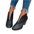 thumbnail image 4 of XZNGL Chaussures pour Femmes Chaussures Femmes Chaussures Décontractées Mode Femmes Bout Rond Cuir Style Britannique Chaussures Décontractées Confortables Chaussures à Talons Hauts, 4 of 5