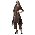 thumbnail image 3 of Moomaya Kurti Asymétrique avec Ensemble Pantalon Femmes Chanderi Imprimé Tenue de Fête Vêtements, 3 of 6