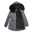 thumbnail image 1 of LSLJS Women Plus Size Winter Warm Composite Plush Button Lapels Jacket Outwear Coat, 1 of 5