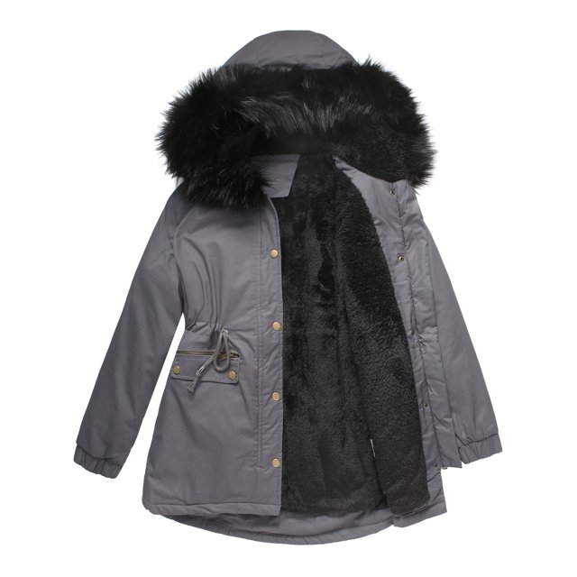 LSLJS Women Plus Size Winter Warm Composite Plush Button Lapels Jacket Outwear Coat