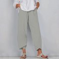 thumbnail image 1 of RXIRUCGD Women's Summer Comfortable Loose Wide Legged Fashion Solid Color Capris, Gray, Size: S, 1 of 5
