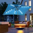 thumbnail image 2 of Outsunny 6.5x10ft Patio Umbrella Market Parasol with LEDs Crank, Turquoise, 2 of 10