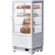 Countertop Refrigerator, 2.8 Cu.Ft. Pastry Display Case for Bakery with LED, Frost-Free, Sliding Door, Commercial Fridge Display Case for Cafe and Restaurant, 3-Tier Design, White