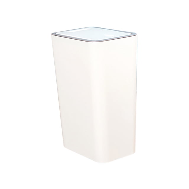 Bwiyojiz 8.5L Bathroom Trash Can with Lid Small Garbage Press Plastic Wastebasket Flip Popup for Toilet Office Bedroom Living Room Home Storage & Organization, Plastic, White, Gifts for Yourself