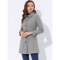 thumbnail image 3 of INSPIRE CHIC Manteau Long d'Hiver pour Femme à Col Peter Pan, à Simple Boutonnage, Gris Uni G, 3 of 5