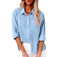 thumbnail image 2 of Timegard Chemises à Manches Longues pour Femmes Grande Taille en Coton et Lin Hauts Légers Automne Décontracté Blouse Ample, 2 of 8