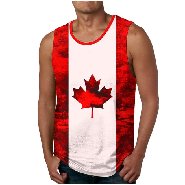 Styesk Tank Tops Men Men Casual Fashion Gradation Printing Pullover Round Neck Sports Tank Tops