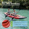 thumbnail image 3 of Person Inflatable Kayak, Fishing Kayak for Adults with Padded Seats, 3 Fins, Hand Pump, Carry Bag, Repair Kit, 12.5 ft, 450 lbs Capacity, Red, 3 of 7
