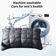thumbnail image 4 of Velvet Twirl Pillow with Breathable All-Cotton Cover, Premium Support Pillow Core Washable Design, Hypoallergenic Bed Pillow for Side Back Sleepers Multiple Colors Heights, Black, 4 of 6