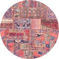thumbnail image 1 of Ahgly Company Tapis d'Intérieur Ronds Abstraits Rose Saumon Foncé Patchwork, 4 Pieds Rond, 1 of 6