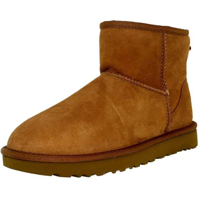 Ugg Women's Classic Mini II Leather Chestnut Ankle-High Suede Boot - 6M