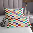 thumbnail image 3 of Erosebridal Plaid Checkered Coverlet Set Queen, Farmhouse Gingham Bedding Set, Vintage Room decor 3pcs, 3 of 5