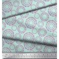 thumbnail image 2 of Soimoi Green Modal Satin Fabric Dots & Circle Geometric Printed Craft Fabric by the Yard 42 Inch Wide, 2 of 5