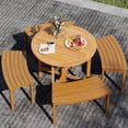 thumbnail image 4 of Costway Ensemble de 2 Tables à Manger Rondes Pliantes d'Extérieur de 36 Pouces avec Plateau à Lattes pour Cour Arrière, 4 of 10