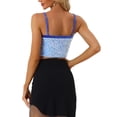 thumbnail image 3 of INSPIRE CHIC Women's Sequin Velvet Spaghetti Strap Club Party Crop Cami Top Light Blue XL, 3 of 5