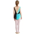 thumbnail image 2 of Yartina Children Girls Figure Skating Dance Bodysuit Color Block Ballet Leotard Dress Rhinestone Dancing Outfits Blue Green 12, 2 of 7