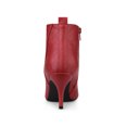 thumbnail image 2 of BLISSFUL STEP Bottines à Talon Aiguille à Bout Pointu à Fermeture Éclair Latérale pour Femmes Rouge 7, 2 of 7